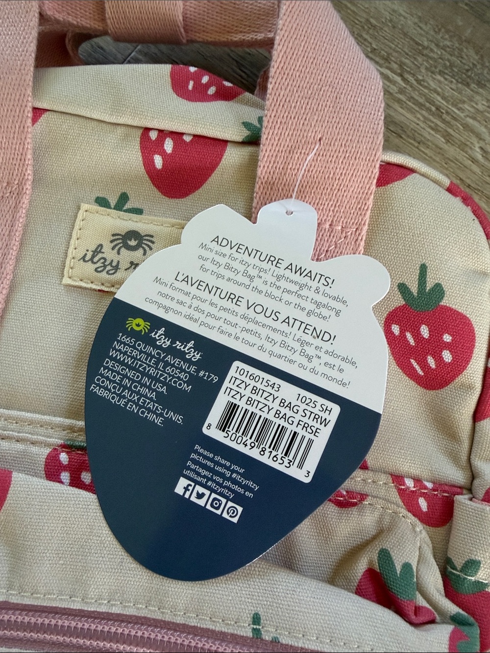 Itzy Ritzy | Itzy Bitzy Bag Toddler Strawberry Print Backpack - Picture 2 of 5